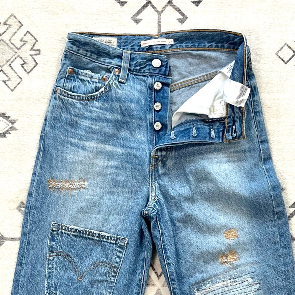 Custom Levi’s Ribcage Straight Ankle Jeans in Noe High Size 27 - Picture 11 of 15